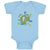 Baby Clothes Earth Globe with Bus Children Funny & Novelty Funny Baby Bodysuits