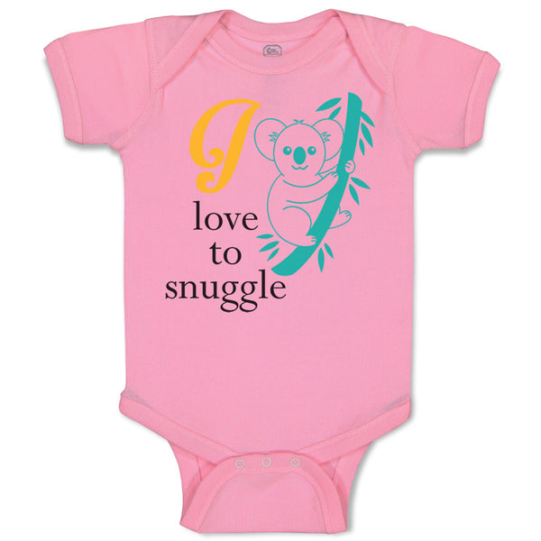 Baby Clothes I Love to Snuggle Koala Baby Bodysuits Boy & Girl Cotton