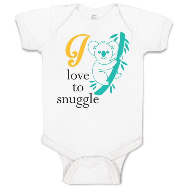 Baby Clothes I Love to Snuggle Koala Baby Bodysuits Boy & Girl Cotton