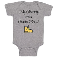 Baby Clothes My Mommy Wears Combat Boots! Mom Mothers Day Baby Bodysuits Cotton