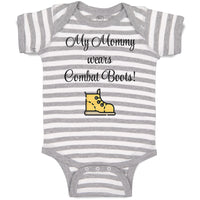 Baby Clothes My Mommy Wears Combat Boots! Mom Mothers Day Baby Bodysuits Cotton