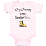 Baby Clothes My Mommy Wears Combat Boots! Mom Mothers Day Baby Bodysuits Cotton