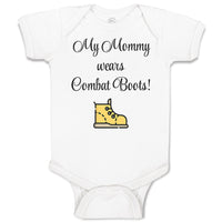 Baby Clothes My Mommy Wears Combat Boots! Mom Mothers Day Baby Bodysuits Cotton