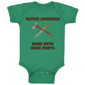 Baby Clothes Native American Made with Irish Parts St Patrick's Baby Bodysuits