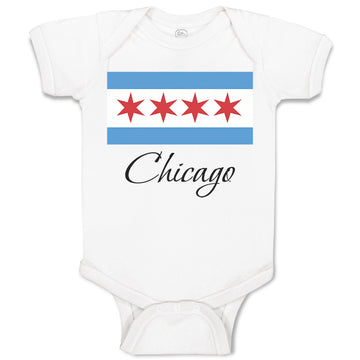 Baby Clothes Chicago Flag Star Valentines Love Baby Bodysuits Boy & Girl Cotton