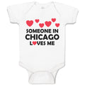 Baby Clothes Someone in Chicago Loves Me Style B Baby Bodysuits Cotton