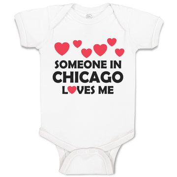 Baby Clothes Someone in Chicago Loves Me Style B Baby Bodysuits Cotton