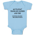 Baby Clothes Got Freedom Thank Father and Us Marines Baby Bodysuits Cotton