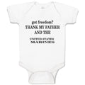 Baby Clothes Got Freedom Thank Father and Us Marines Baby Bodysuits Cotton