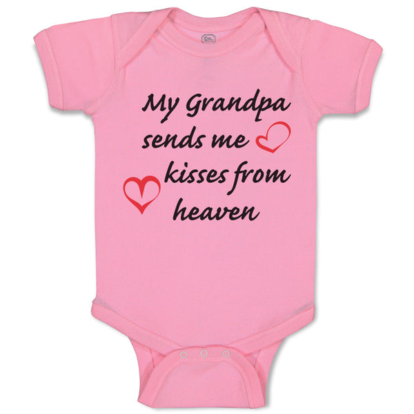 Baby Clothes My Grandpa Sends Me Kisses from Heaven Grandpa Grandfather Cotton