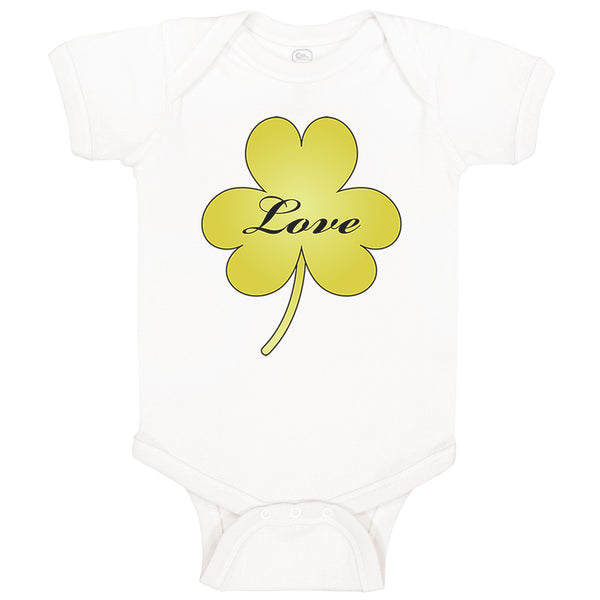 Baby Clothes Love Gold Shamrock St Patrick's Funny Humor Baby Bodysuits Cotton