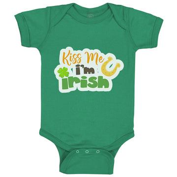 Baby Clothes Kiss Me I Am Irish St Patrick's Baby Bodysuits Boy & Girl Cotton