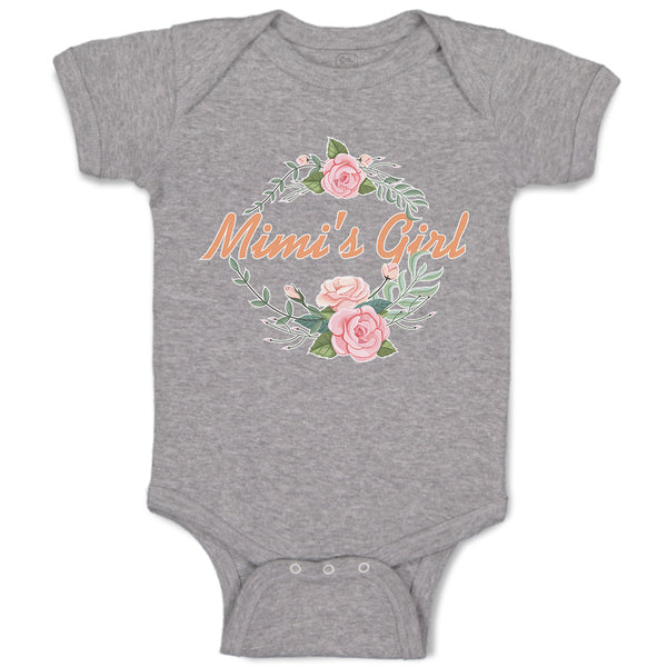 Baby Clothes Mimi's Girl with Wreath Flowers and Leaves Baby Bodysuits Cotton