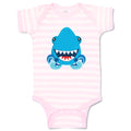 Baby Clothes Shark Face Animals Ocean Baby Bodysuits Boy & Girl Cotton