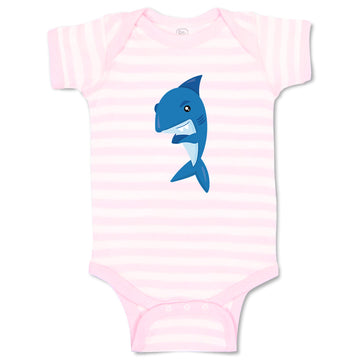 Baby Clothes Navy Shark Animals Ocean Baby Bodysuits Boy & Girl Cotton