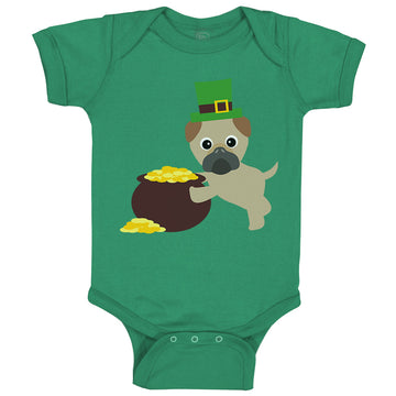 Baby Clothes Cute Pot Pug Leprechaun Patrick's Patty Shamrock Clover Cotton