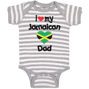 Baby Clothes I Love My Jamaican Dad Style A Baby Bodysuits Boy & Girl Cotton