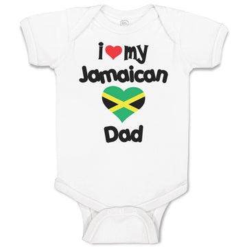 Baby Clothes I Love My Jamaican Dad Style A Baby Bodysuits Boy & Girl Cotton