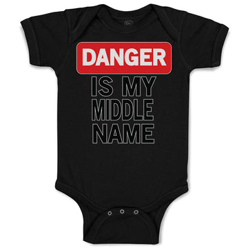 Baby Clothes Danger Is My Middle Name Funny Humor Style A Baby Bodysuits Cotton