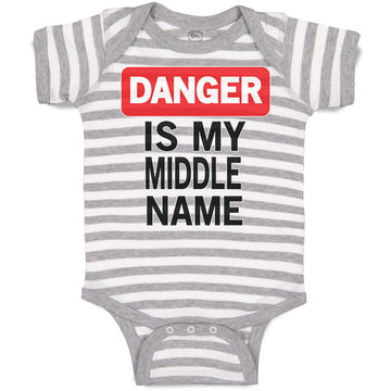 Baby Clothes Danger Is My Middle Name Funny Humor Style A Baby Bodysuits Cotton