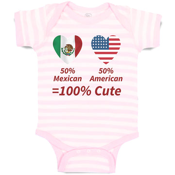 Baby Clothes 50% Mexican 50% American = 100% Cute Baby Bodysuits Cotton