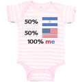 Baby Clothes 50% Nicaraguan + 50% Usa = 100% Me Baby Bodysuits Boy & Girl Cotton