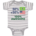 Baby Clothes 50% Brazilian + 50% American = 100% Awesome Baby Bodysuits Cotton