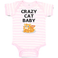 Baby Clothes Crazy Cat Baby Cat Sitting with Mouth Open Baby Bodysuits Cotton