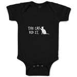 Baby Clothes The Cat Did It. Cat Sitting Silhouette Baby Bodysuits Cotton