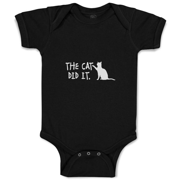 Baby Clothes The Cat Did It. Cat Sitting Silhouette Baby Bodysuits Cotton