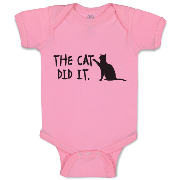 Baby Clothes The Cat Did It. Cat Sitting Silhouette Baby Bodysuits Cotton