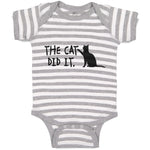 Baby Clothes The Cat Did It. Cat Sitting Silhouette Baby Bodysuits Cotton