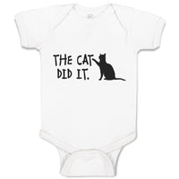 Baby Clothes The Cat Did It. Cat Sitting Silhouette Baby Bodysuits Cotton