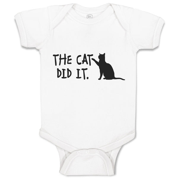 Baby Clothes The Cat Did It. Cat Sitting Silhouette Baby Bodysuits Cotton