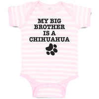 Baby Clothes My Big Brother Is A Chihuahua with Paw Baby Bodysuits Cotton