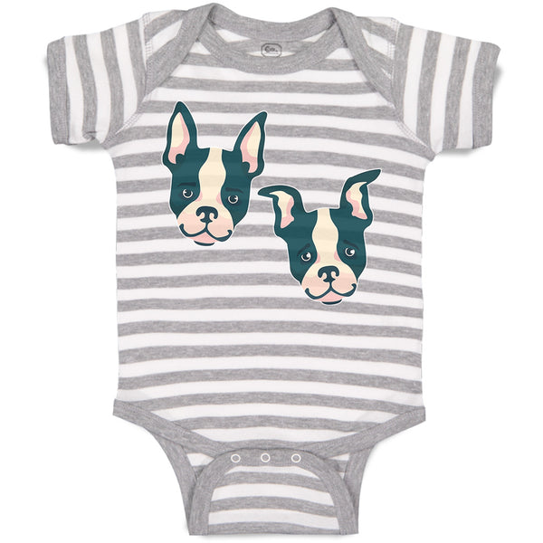 Baby Clothes Cute Dog Buddies Heads and Faces Baby Bodysuits Boy & Girl Cotton