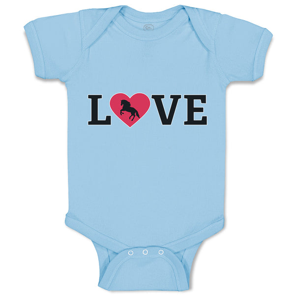 Baby Clothes Love Heart Symbol Inside Horse Baby Bodysuits Boy & Girl Cotton