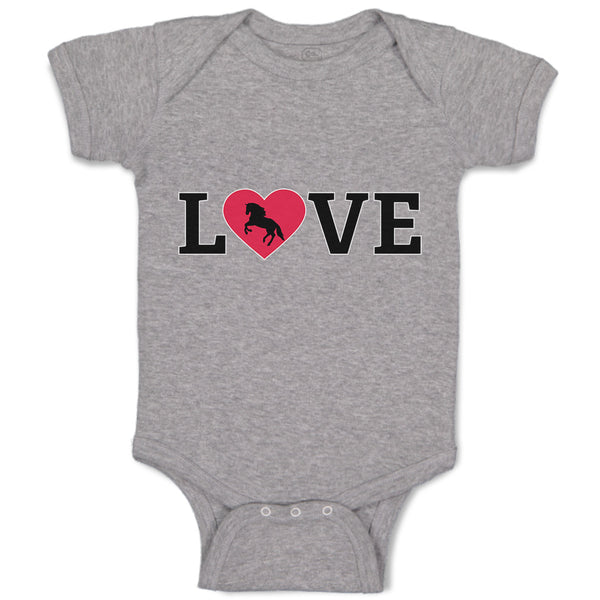 Baby Clothes Love Heart Symbol Inside Horse Baby Bodysuits Boy & Girl Cotton