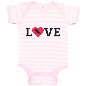 Baby Clothes Love Heart Symbol Inside Horse Baby Bodysuits Boy & Girl Cotton