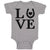 Baby Clothes Love Horse Shoe with Black Heart Baby Bodysuits Boy & Girl Cotton