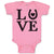 Baby Clothes Love Horse Shoe with Black Heart Baby Bodysuits Boy & Girl Cotton