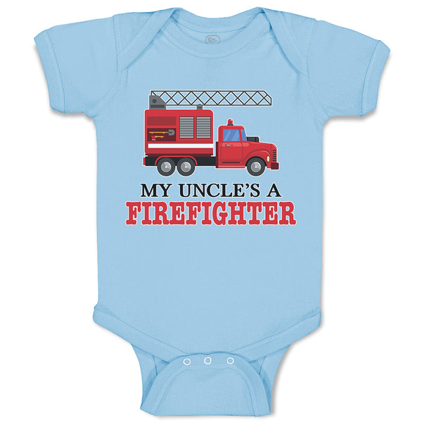 Baby Clothes My Uncle's A Firefighter with Working Vehicle Baby Bodysuits Cotton