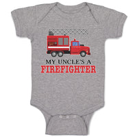 Baby Clothes My Uncle's A Firefighter with Working Vehicle Baby Bodysuits Cotton