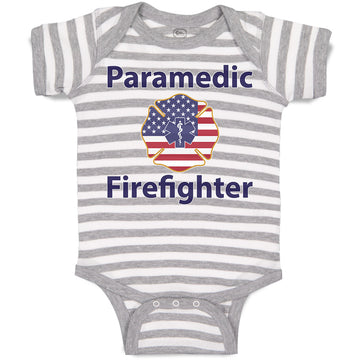 Baby Clothes Paramedic Firefighter Profession Country Flag Baby Bodysuits Cotton