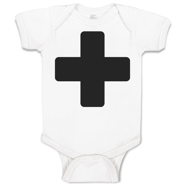 Baby Clothes Emergency First Aid Black Cross Baby Bodysuits Boy & Girl Cotton