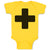 Baby Clothes Emergency First Aid Black Cross Baby Bodysuits Boy & Girl Cotton