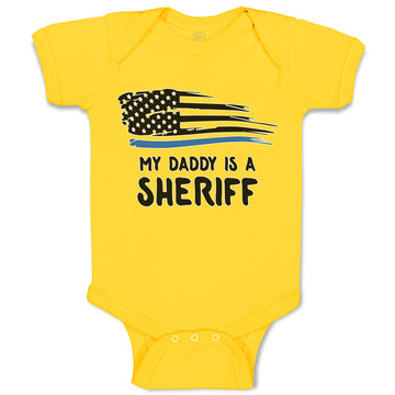 Baby Clothes My Daddy Is A Sheriff Country Police Flag Baby Bodysuits Cotton