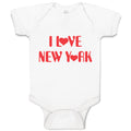 Baby Clothes I Love New York Valentines Love Baby Bodysuits Boy & Girl Cotton