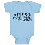 Baby Clothes Evolution Fencing Sports Fencing Silhouette Baby Bodysuits Cotton