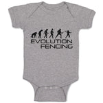 Baby Clothes Evolution Fencing Sports Fencing Silhouette Baby Bodysuits Cotton